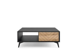 Arte Stylish Diamond Coffee Table H400mm W1040mm D680mm - Oak Evoke & Black For Modern Living Spaces - thumbnail 2