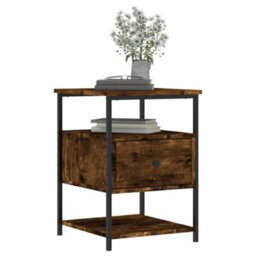 Berkfield Bedside Cabinet Smoked Oak 40X42X56 Cm Engineered Wood - thumbnail 3