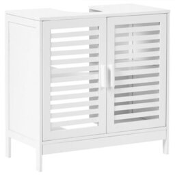 Beliani Vanity Unit Missoula Bamboo 60 Cm White - thumbnail 1