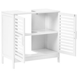 Beliani Vanity Unit Missoula Bamboo 60 Cm White - thumbnail 4