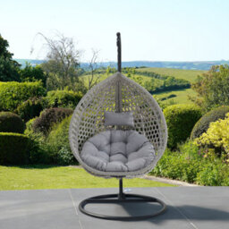 Abingdon Hanging Swing Single Egg Pod Chair - Light Grey