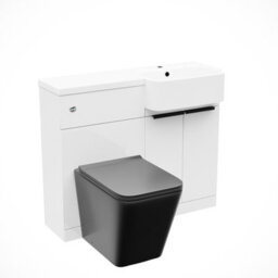 Nes Home 1000mm Rh Basin Vanity Black Handles, Wc Unit & Square Black Btw Toilet - thumbnail 4