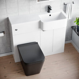 Nes Home 1000mm Rh Basin Vanity Black Handles, Wc Unit & Square Black Btw Toilet - thumbnail 3