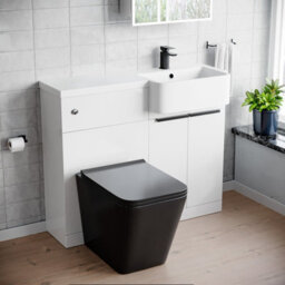 Nes Home 1000mm Rh Basin Vanity Black Handles, Wc Unit & Square Black Btw Toilet - thumbnail 1