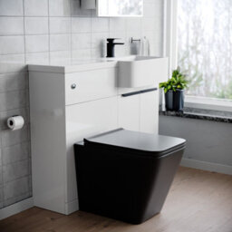 Nes Home 1000mm Rh Basin Vanity Black Handles, Wc Unit & Square Black Btw Toilet - thumbnail 2