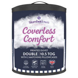 Slumberdown Coverless Comfort Duvet Double 10.5 Tog 2N1 Design Matching Pillowcases Reversible All Year Navy Printed Washable - thumbnail 1