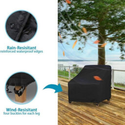 1 Piece (Black, 29X30X36 Inches) Garden Chair Cover, Protective Outdoor Armchair Cover - thumbnail 5