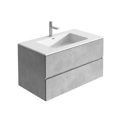 Plum&clay Nebula Concrete Wall Hung Vanity Unit With White Basin (W)900mm - image 1