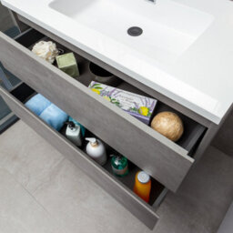 Plum&clay Nebula Concrete Wall Hung Vanity Unit With White Basin (W)900mm - thumbnail 7