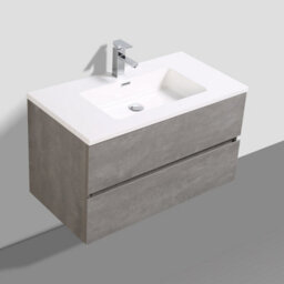 Plum&clay Nebula Concrete Wall Hung Vanity Unit With White Basin (W)900mm - thumbnail 8