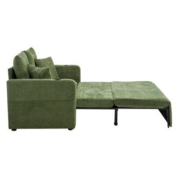 Living And Home 2 Seater Green Sofa Bed With Cup Holders And Pillows - thumbnail 5