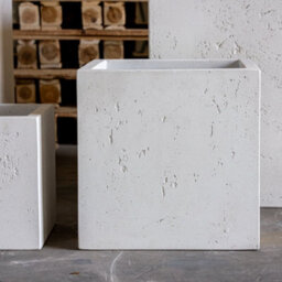 Jōbū Jobu Home - 55Cm Large Square Planter For Bushes And Feature Plants - 115L Cubrosa - White Mist (White Off-White Cream) - thumbnail 3
