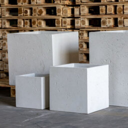 Jōbū Jobu Home - 55Cm Large Square Planter For Bushes And Feature Plants - 115L Cubrosa - White Mist (White Off-White Cream) - thumbnail 2