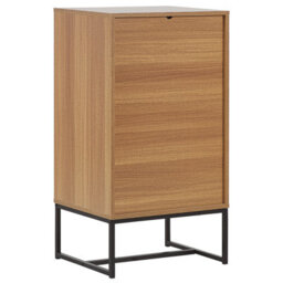 Beliani Light Brown 3-Drawer Chest Of Drawers With White Metal Legs, W49 X D38 X H91Cm - thumbnail 6