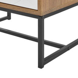 Beliani Light Brown 3-Drawer Chest Of Drawers With White Metal Legs, W49 X D38 X H91Cm - thumbnail 8