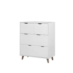 Timber Art Design Pulford Scandi Chest 4 Drawers White Bedroom Living Room Storage  Furniture - thumbnail 2