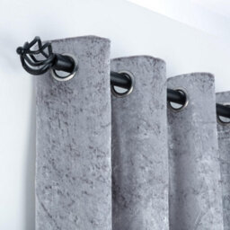A.unique Home Twisted Metal Extendable Curtain Pole With Rings And Fittings (25/28mm) - Matte Black, 180Cm - 340Cm Approx - thumbnail 4