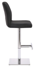 Lamboro Ravenna Deluxe Breakfast Bar Stool, Chrome Footrest, Height Adjustable Swivel Gas Lift, Home Bar & Kitchen Leather Barstool, Black - thumbnail 2