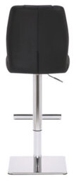 Lamboro Ravenna Deluxe Breakfast Bar Stool, Chrome Footrest, Height Adjustable Swivel Gas Lift, Home Bar & Kitchen Leather Barstool, Black - thumbnail 5