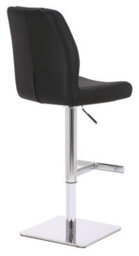 Lamboro Ravenna Deluxe Breakfast Bar Stool, Chrome Footrest, Height Adjustable Swivel Gas Lift, Home Bar & Kitchen Leather Barstool, Black - thumbnail 4