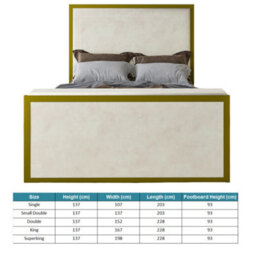 Madrid Upholstered Electric Media  Gold & Cream White Tv Bed Frame - thumbnail 5