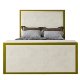 Madrid Upholstered Electric Media  Gold & Cream White Tv Bed Frame - thumbnail 3