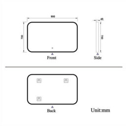 AVER-GROWTH 90X70Cm Black Frame Led Bathroom Mirror With 3 Color Lights Touch Switch Wall Mounted Illuminated Mirror Vertical Horizontal - thumbnail 7