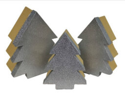 Eurowrap Silver Glitter Christmas Tree Gift Boxes Set Of 3 Nestable Gift Boxes - thumbnail 3