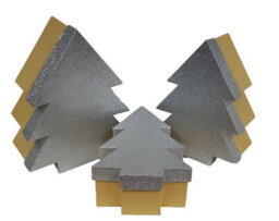 Eurowrap Silver Glitter Christmas Tree Gift Boxes Set Of 3 Nestable Gift Boxes