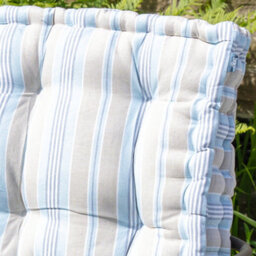Dibor Set Of 2 Giant Blue Striped Outdoor Garden Chair Seat Pad Cushions - thumbnail 4