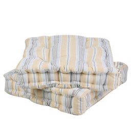 Dibor Set Of 2 Giant Blue Striped Outdoor Garden Chair Seat Pad Cushions - thumbnail 2