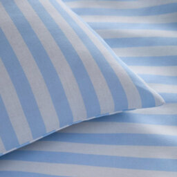 Portfolio Home Pencil Stripe Geometric Blue Super King Soft Easy Care Bed Linen Bedding Duvet Cover Quilt Set With Pillow Cases - thumbnail 2