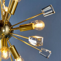 Anson Lighting Meldon Satin Brass With Clear K5 Crystal Glass Decorative 9 Light Ceiling Pendant - thumbnail 6