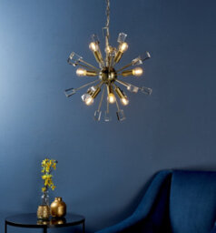 Anson Lighting Meldon Satin Brass With Clear K5 Crystal Glass Decorative 9 Light Ceiling Pendant