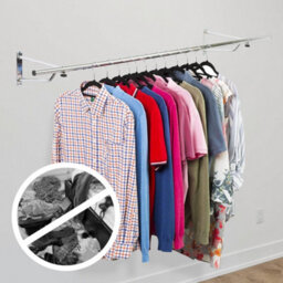 House Of Home Chrome Heavy Duty Wall Mounted Clothes Rail 5Ft Wardrobe Storage & Organiser - thumbnail 6