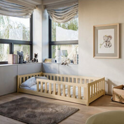 Arte Wooden Single Bed Bella - H450mm W2080mm D970mm - Pine Finish With Foam Mattress - thumbnail 1