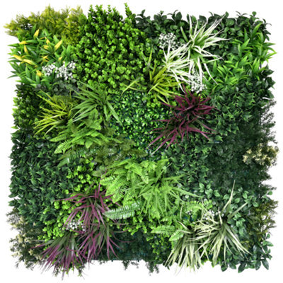 Artificial Plant Flower Living Wall Panels Realistic - Wordsworth - Indoor / Outdoor - 1M X 1M - Home, Garden, Office - image 1