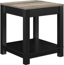 Dorel Carver End Table With 1 Shelf In Black / Distressed Woodgrain - thumbnail 1