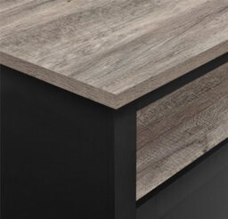 Dorel Carver End Table With 1 Shelf In Black / Distressed Woodgrain - thumbnail 4
