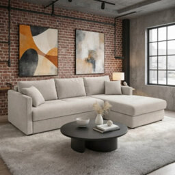 Orea Grey Fabric Corner Sofa Bed With Storage Profiled Cushions Stylish Multi Functional Sleeper For Living Room Light Grey Right - thumbnail 1