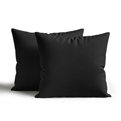Waterproof Outdoor Garden Cushion Covers Patio Cushion Cover Cases Square Pack Of 2 Black 45Cm X 45Cm - image 1