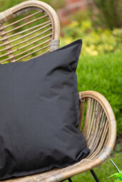 Waterproof Outdoor Garden Cushion Covers Patio Cushion Cover Cases Square Pack Of 2 Black 45Cm X 45Cm - thumbnail 3