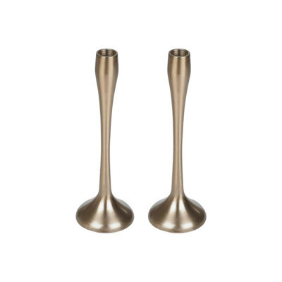 Urbn-Living Urbnliving 31Cm Tall 2 Pcs Gold Metal Candle Holder Decorative Candlesticks Set - image 1