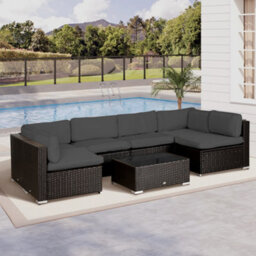 Outsunny Garden Rattan Sofa Set Polyester Cover Replacement No Cushion Grey-Green - thumbnail 1