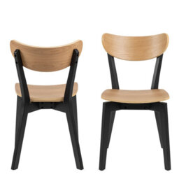 Wyld Haus Set Of 2 Saffron Black And Natural Oak Effect Dining Chairs - thumbnail 5