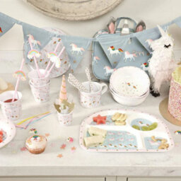 Childs Dining Set: Sophie Allport Unicorn Dining Set, Melamine - thumbnail 4