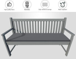 istyle mode 2 Seater Garden Bench Cushion Seatpad Indoor & Outdoor Use - Dark Grey - thumbnail 4