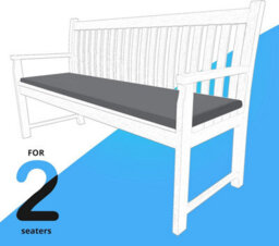 istyle mode 2 Seater Garden Bench Cushion Seatpad Indoor & Outdoor Use - Dark Grey - thumbnail 3