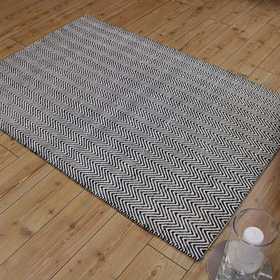 Black/white Classic Abstract Modern Handmade Easy To Clean Rug For Dining Room Bedroom Livingroom-160Cm X 230Cm - image 1