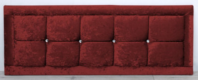 Comfy Deluxe 5Ft 20Inch  Red Crush Velvet Venice With Diamond Buttons